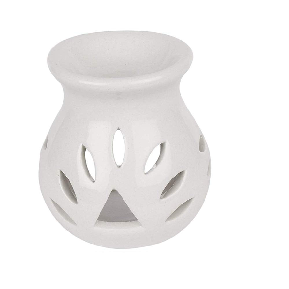 Candle Operated Ceramic Diffuser Set – White Oil Burner with Lavender Fragrance