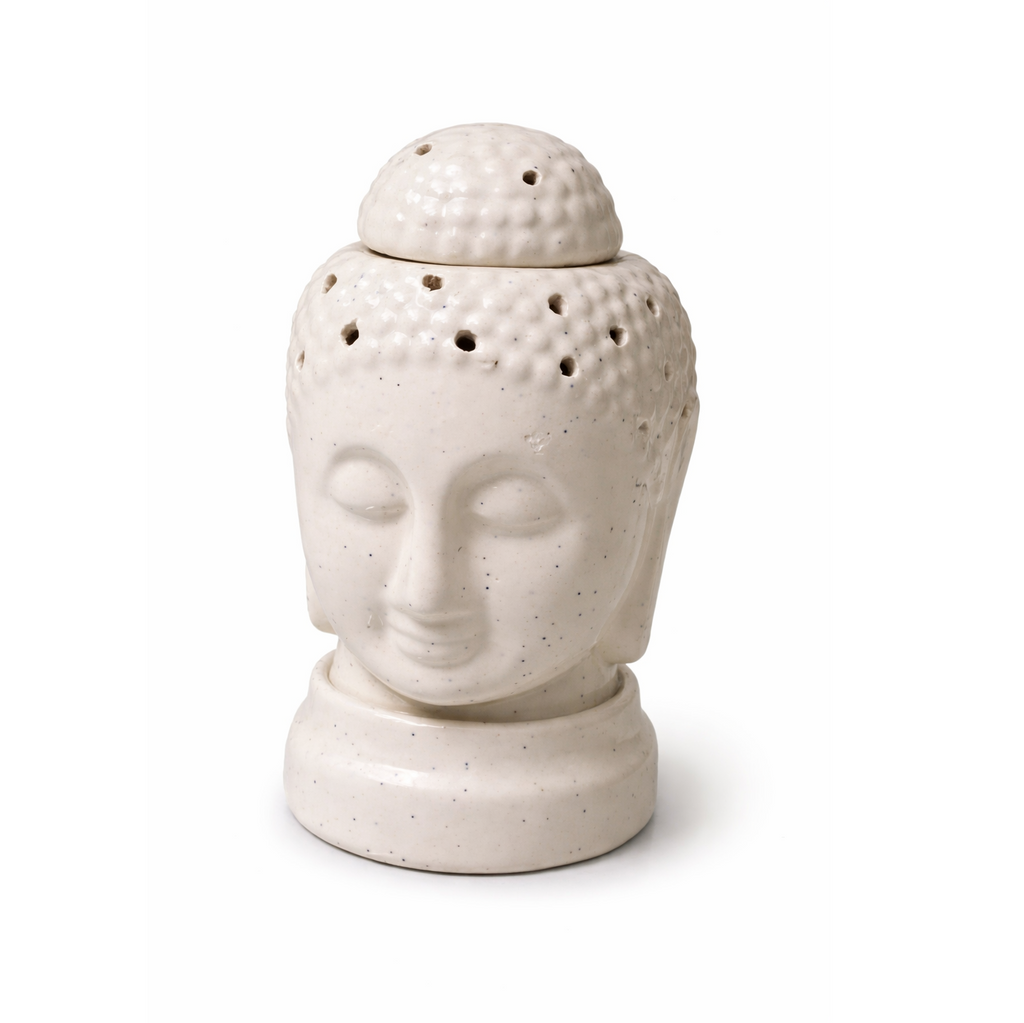 Buddha Shape Off-White Ceramic Electric Aroma Diffuser for Home, Meditation & Relaxation